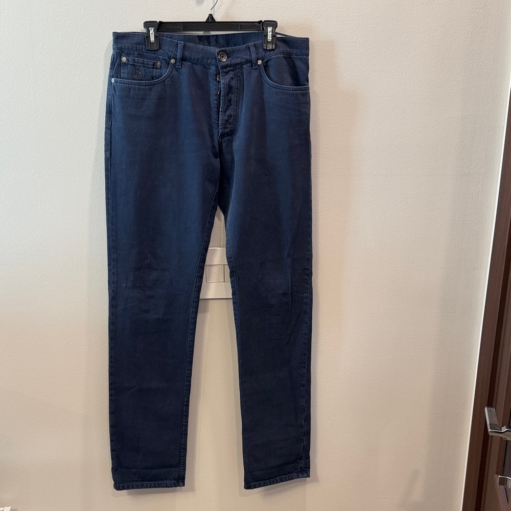Brunello Cucinelli Dark Blue Straight Jeans Size 52 XXL